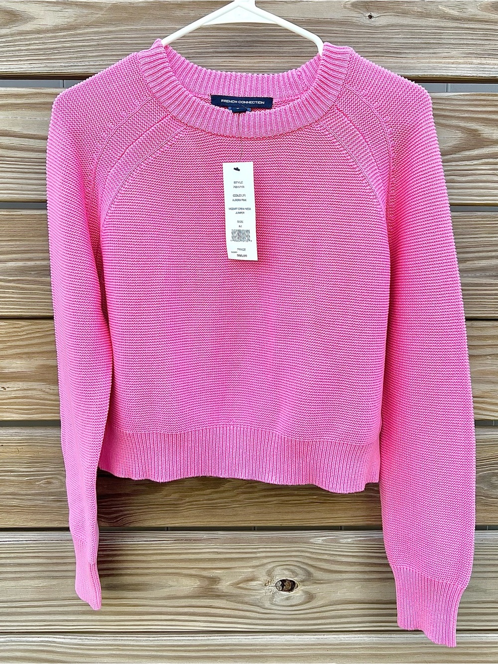 NWT French Connection Pink Mozart Crewneck Jumper Women’s Sweater SZ M Cotton